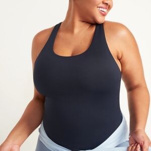 Old Navy Active Navy PowerSoft Crop Tank Top Longline Bra 4x BNWT